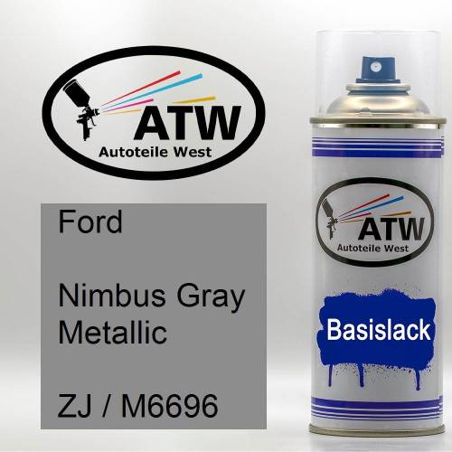 Ford, Nimbus Gray Metallic, ZJ / M6696: 400ml Sprühdose, von ATW Autoteile West.